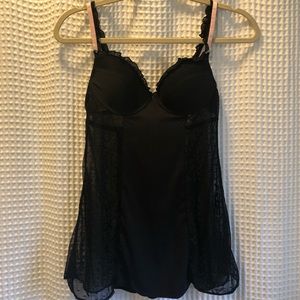 Black mesh babydoll lingerie
